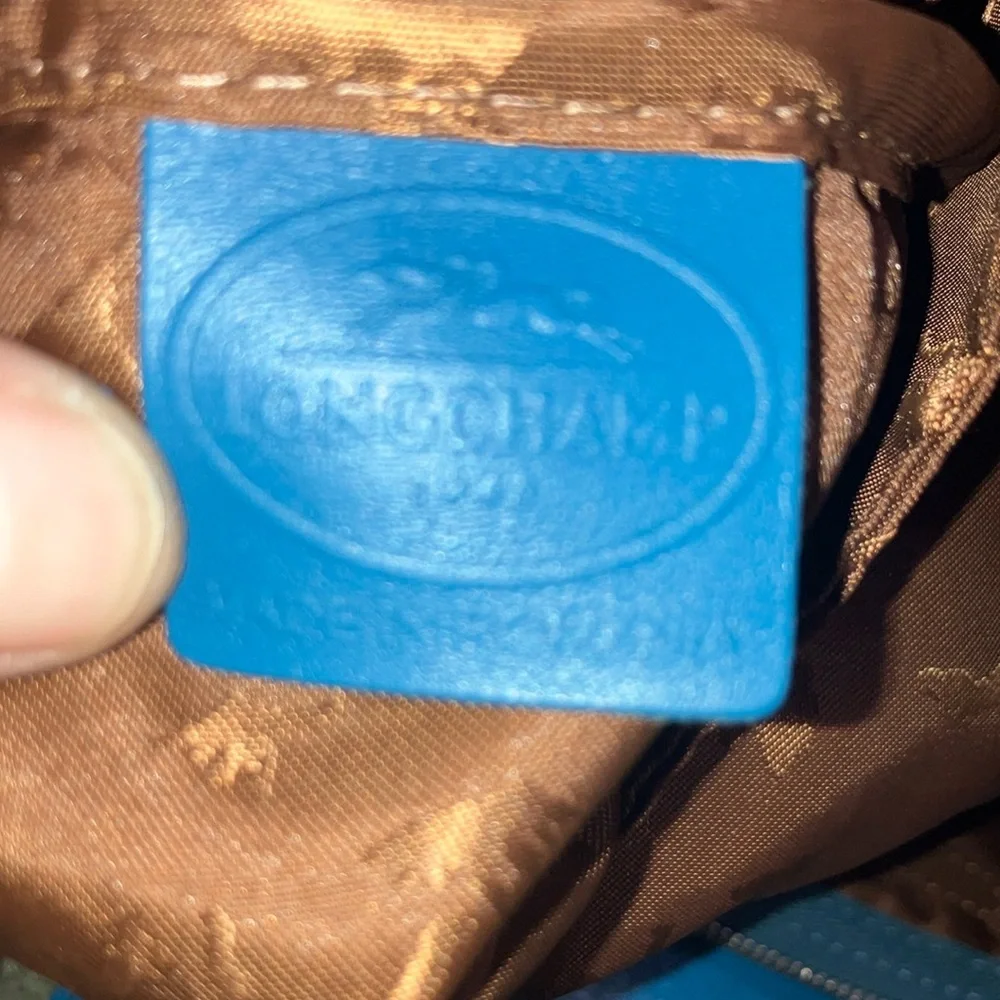 Longchamp Le Pliage Cuir Blue all leather tote bag - Picture 14 of 16